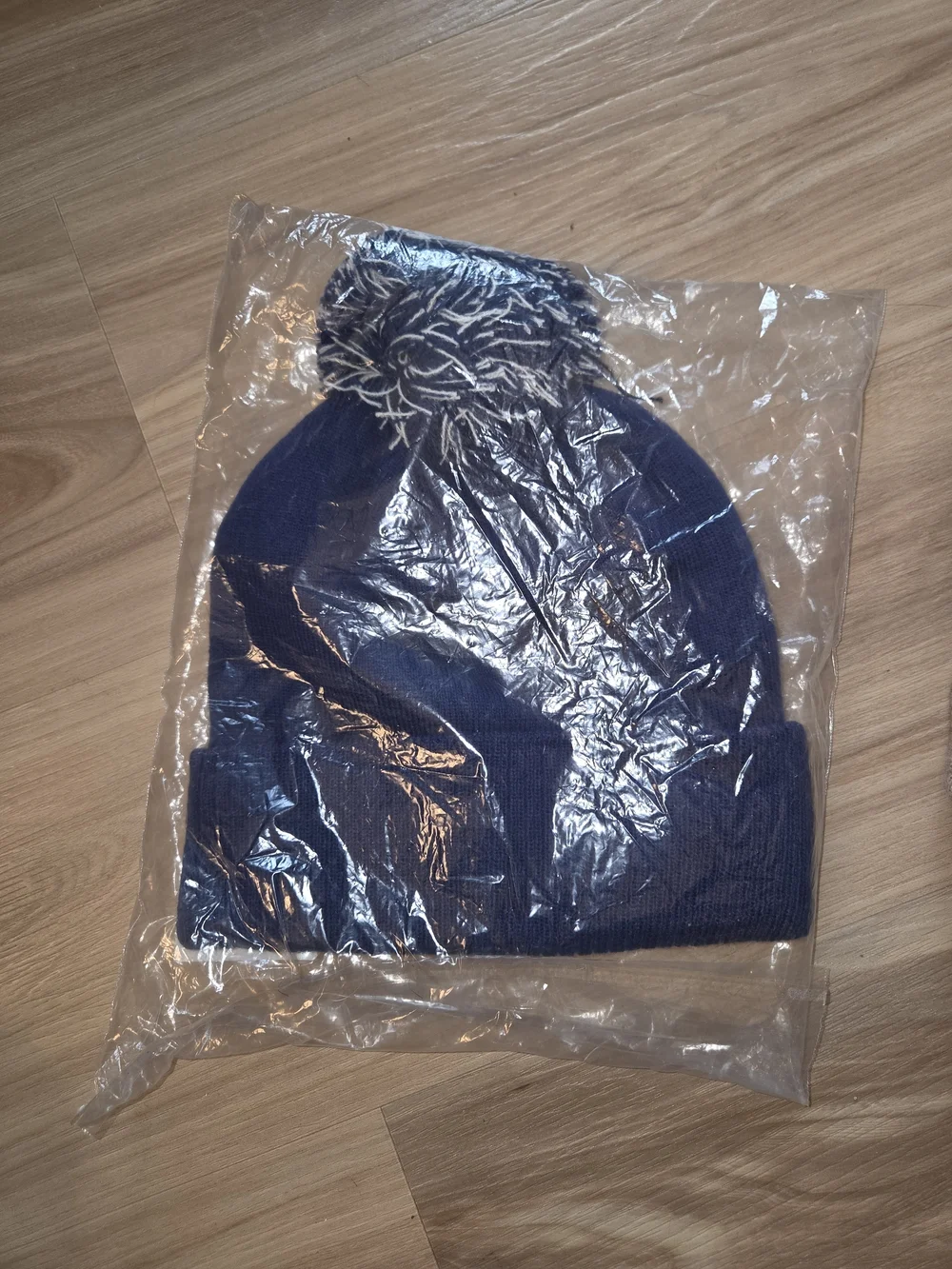 NEW-Navy Pom Pom Beanie Hat - Text Graphic-Gift, Funny, Horses, Riding, OS